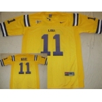 LSU Tigers #11 Spencer Ware Yellow Jersey