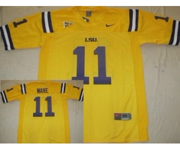 LSU Tigers #11 Spencer Ware Yellow Jersey