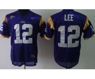 LSU Tigers #12 Jarrett Lee Purple Jersey