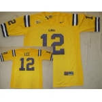 LSU Tigers #12 Jarrett Lee Yellow Jersey