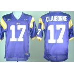 LSU Tigers #17 Morris Claiborne Purple Jersey