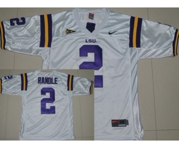 LSU Tigers #2 Rueben Randle White Jersey