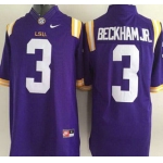 LSU Tigers #3 Odell Beckham Jr. Purple 2015 College Football Nike Limited Jersey