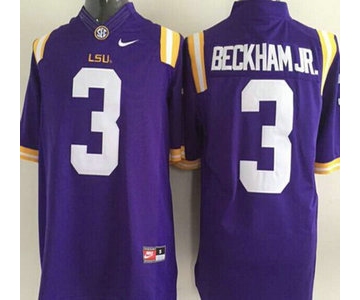 LSU Tigers #3 Odell Beckham Jr. Purple 2015 College Football Nike Limited Jersey