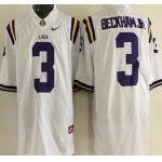 LSU Tigers #3 Odell Beckham Jr. White 2015 College Football Nike Limited Jersey