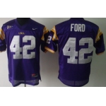 LSU Tigers #42 Michael Ford Purple Jersey