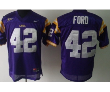 LSU Tigers #42 Michael Ford Purple Jersey