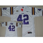 LSU Tigers #42 Michael Ford White Jersey