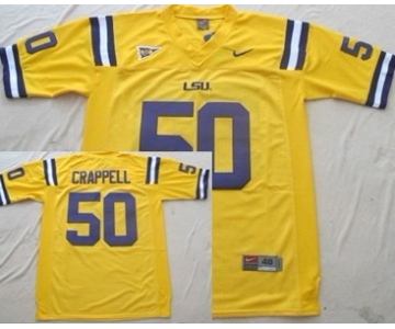 LSU Tigers #50 Joey Crappell Yellow Jersey