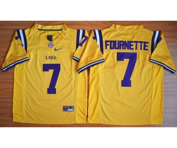 LSU Tigers #7 Fournette Gold 2015 College Football Nike Limited Jersey