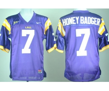 LSU Tigers #7 Honey Badger Purple Jersey