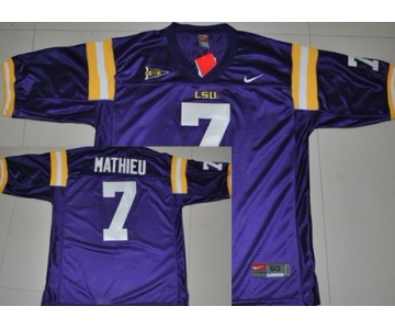 LSU Tigers #7 Tyrann Mathieu Purple Jersey