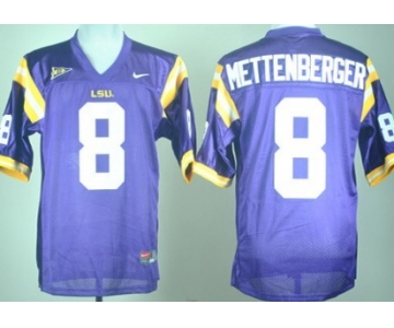 LSU Tigers #8 Zach Mettenberger Purple Jersey