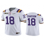 Men's LSU Tigers #18 K'Lavon Chaisson White 2020 National Championship Game Jersey