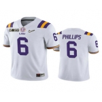 Men's LSU Tigers #6 Jacob Phillips White 2020 National Championship Game Jersey