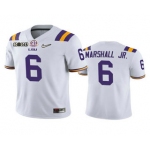 Men's LSU Tigers #6 Terrace Marshall Jr. White 2020 National Championship Game Jersey