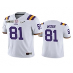 Men's LSU Tigers #81 Thaddeus Moss White 2020 National Championship Game Jersey