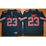 Men's Ohio State Buckeyes #23 Lebron James Black With Red 2015 College Football Nike Limited Jersey