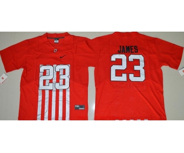 Men's Ohio State Buckeyes #23 Lebron James Red Elite Stitched College Football 2016 Nike NCAA Jersey