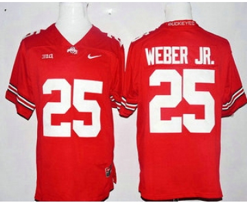 Men's Ohio State Buckeyes #25 Mike Weber Jr. Red Stitched College Football Nike NCAA Jersey