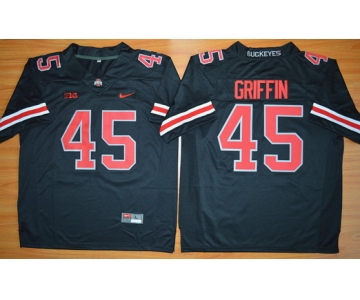 Men's Ohio State Buckeyes #45 Archie Griffin Black With Red 2015 College Football Nike Limited Jersey