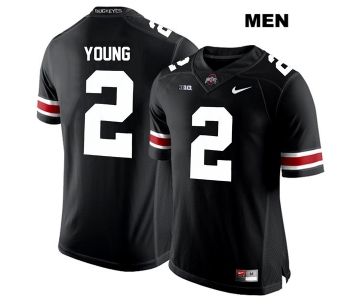 Mens Ohio State Buckeyes Authentic Nike White Font #2 Chase Young Stitched Black College Football Jersey