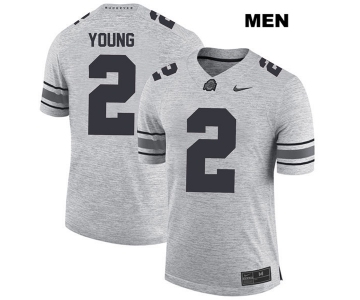 Mens Ohio State Buckeyes Stitched Authentic Nike #2 Chase Young Gray College Football Jersey