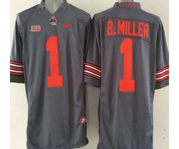 Ohio State Buckeyes #1 Baxton Miller Gray 2015 College Football Nike Limited Jersey