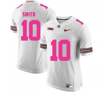 Ohio State Buckeyes 10 Troy Smith White 2018 Breast Cancer Awareness College Football Jersey