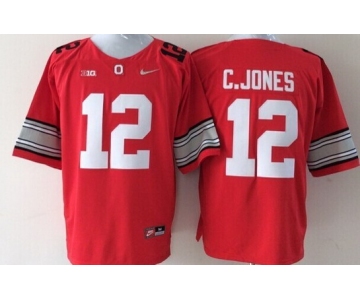 Ohio State Buckeyes #12 Cardale Jones 2015 Playoff Rose Bowl Special Event Diamond Quest Red Jersey