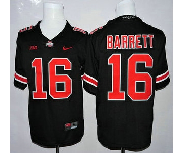 Ohio State Buckeyes #16 J.T. Barrett Black With Red College Football Nike Limited Jersey