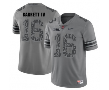 Ohio State Buckeyes 16 J.T. Barrett IV Gray Shadow College Football Jersey