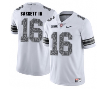 Ohio State Buckeyes 16 J.T. Barrett IV White Shadow College Football Jersey