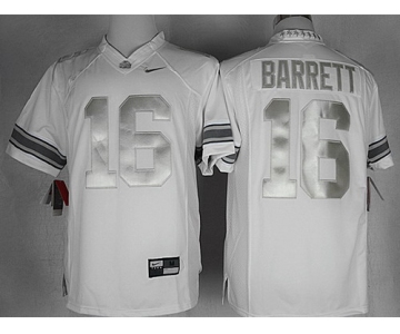 Ohio State Buckeyes #16 J.T. Barrett Platinum White Limited Jersey