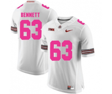 Ohio State Buckeyes 63 Michael Bennett White 2018 Breast Cancer Awareness College Football Jersey