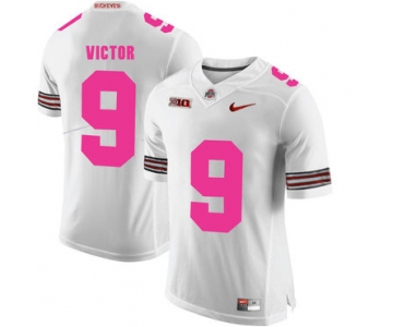 Ohio State Buckeyes 9 Binjimen Victor White 2018 Breast Cancer Awareness College Football Jersey