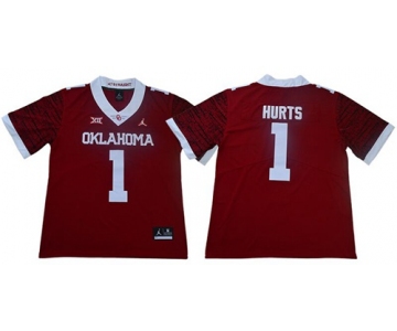 Men's Oklahoma Sooners #1 Jalen Hurts Red Jordan Brand Limited New XII Stitched College Jersey