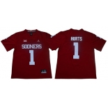 Men's Oklahoma Sooners #1 Jalen Hurts Red Jordan Brand Limited Stitched College Jersey