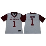 Men's Oklahoma Sooners #1 Jalen Hurts White Jordan Brand Limited New XII Stitched College Jersey
