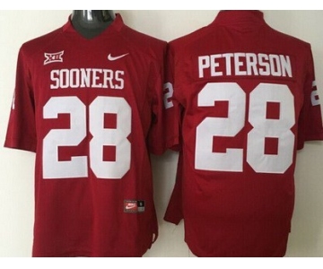 Men's Oklahoma Sooners #28 Adrian Peterson Red College Football Nike Jersey