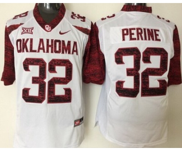 Men's Oklahoma Sooners #32 Samaje Perine White 2016 College Football Nike Limited Jersey