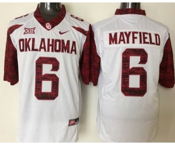 Men's Oklahoma Sooners #6 Baker Mayfield White 2016 College Football Nike Jersey