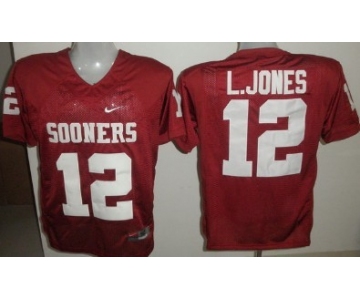 Oklahoma Sooners #12 Landy Jones Red Jersey