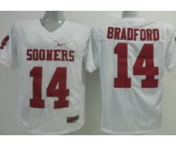Oklahoma Sooners #14 Sam Bradford White Jersey