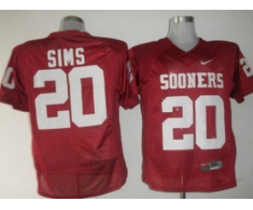 Oklahoma Sooners #20 Sims Red Jersey