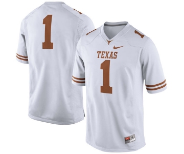 Men's Texas Longhorns 1 White Nike College Jersey