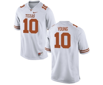 Men's Texas Longhorns 10 Vince Young White Nike College Jersey