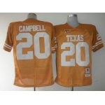 Men's Texas Longhorns #20 Earl Campbell Orange Throwback NCAA Football Jersey