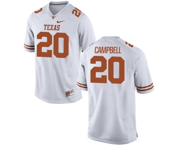 Men's Texas Longhorns 20 Earl Campbell White Nike College Jersey