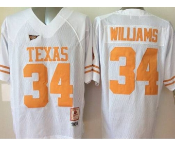 Men's Texas Longhorns #34 Ricky Williams White Throwback NCAA Football Jersey